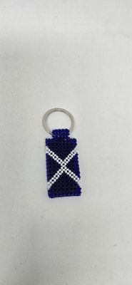 Hand-Beaded Scotland Flag Keyring – Made in Tanzania | Cultural Craft with a Purpose