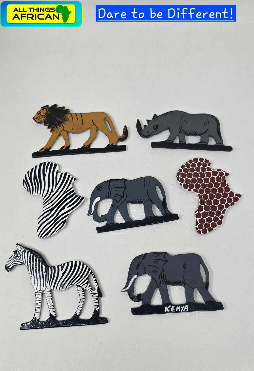 “Handcrafted African Fridge Magnets – Buy 2 Get 1 Free! 🇰🇪🦁🐘🦓