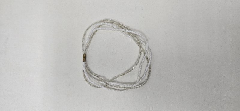 Minimalist White Beaded Anklet – Handmade in Tanzania