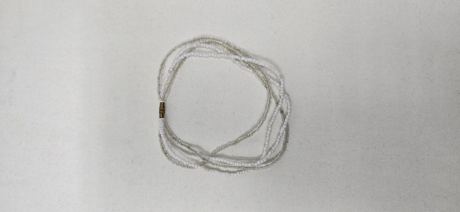Minimalist White Beaded Anklet – Handmade in Tanzania
