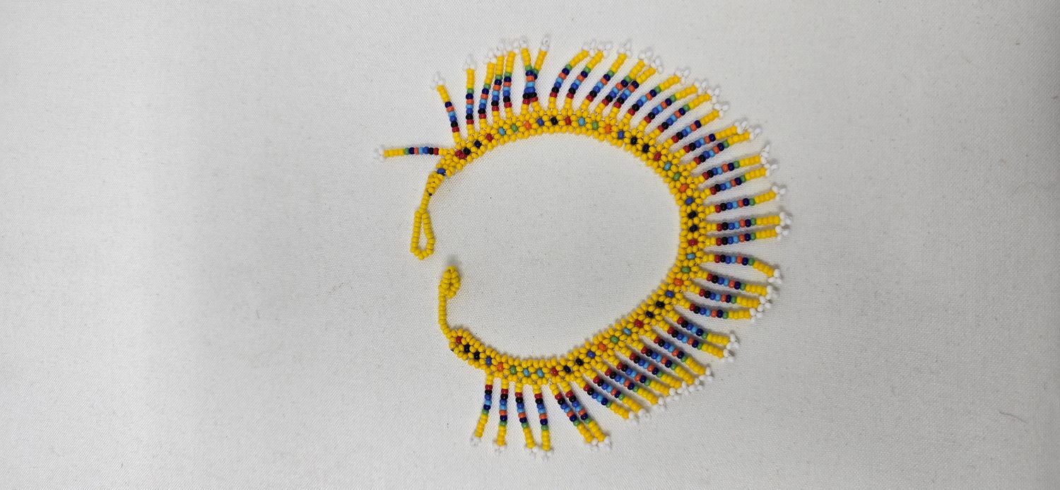 Statement Yellow Fringe Beaded Anklet – Tanzanian Handmade