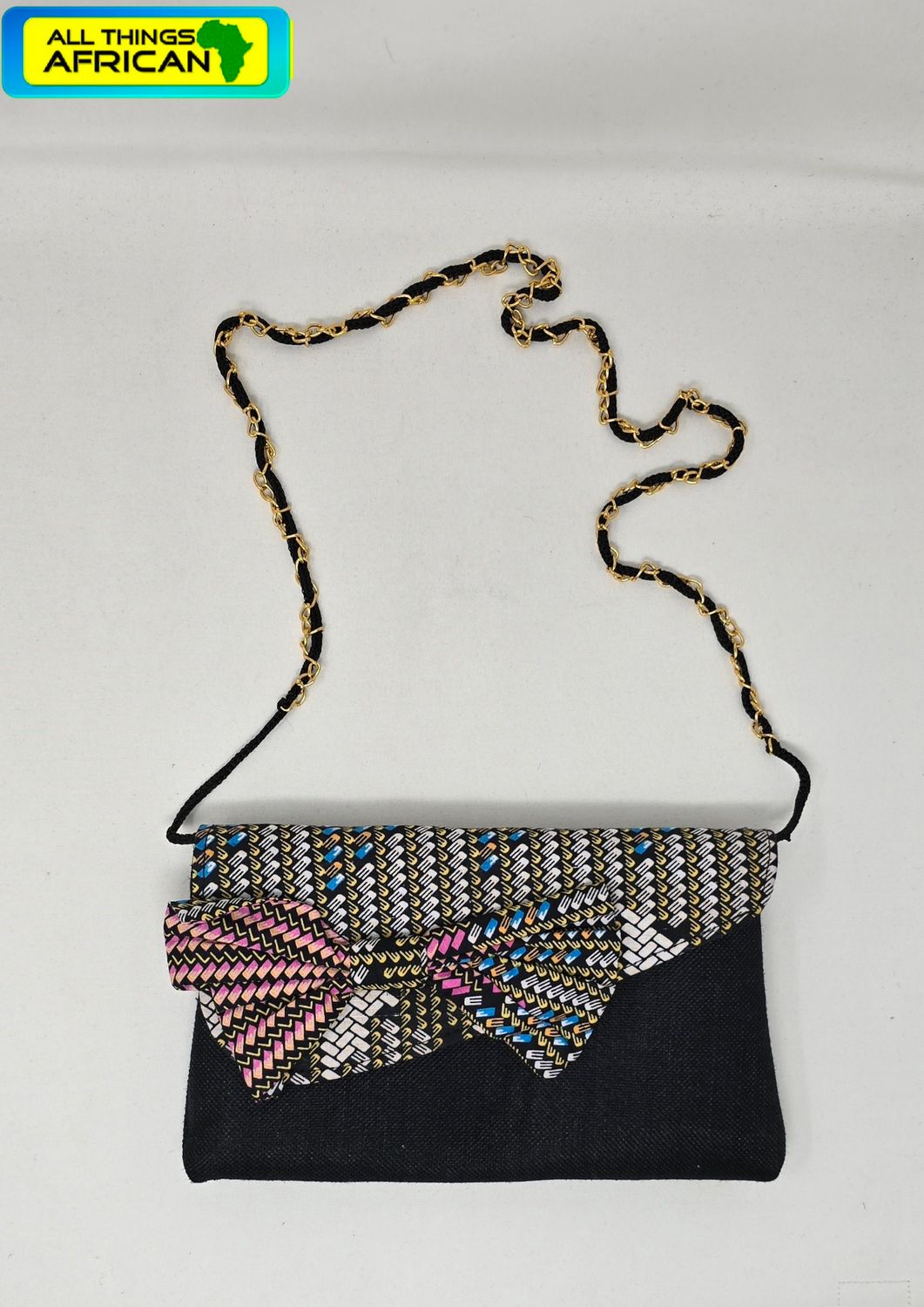 African Print Bow Clutch Bag – Handmade in Kenya 🇰🇪