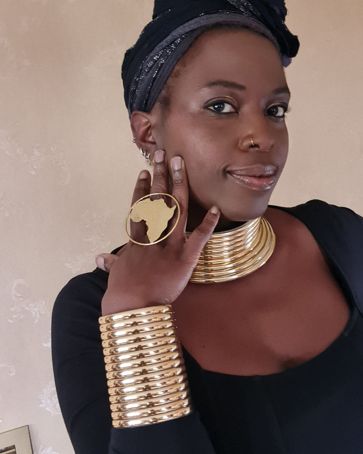 AFRICAN STATEMENT CHOKER SET - Gold