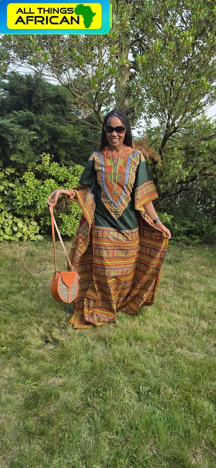 One-of-a-Kind African Print Maxi Dress – UK Size 14–16