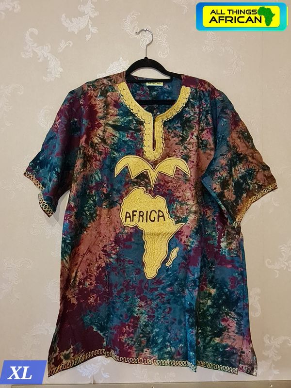 African Map Embroidery Shirt – PaT Design (XL) - Jali