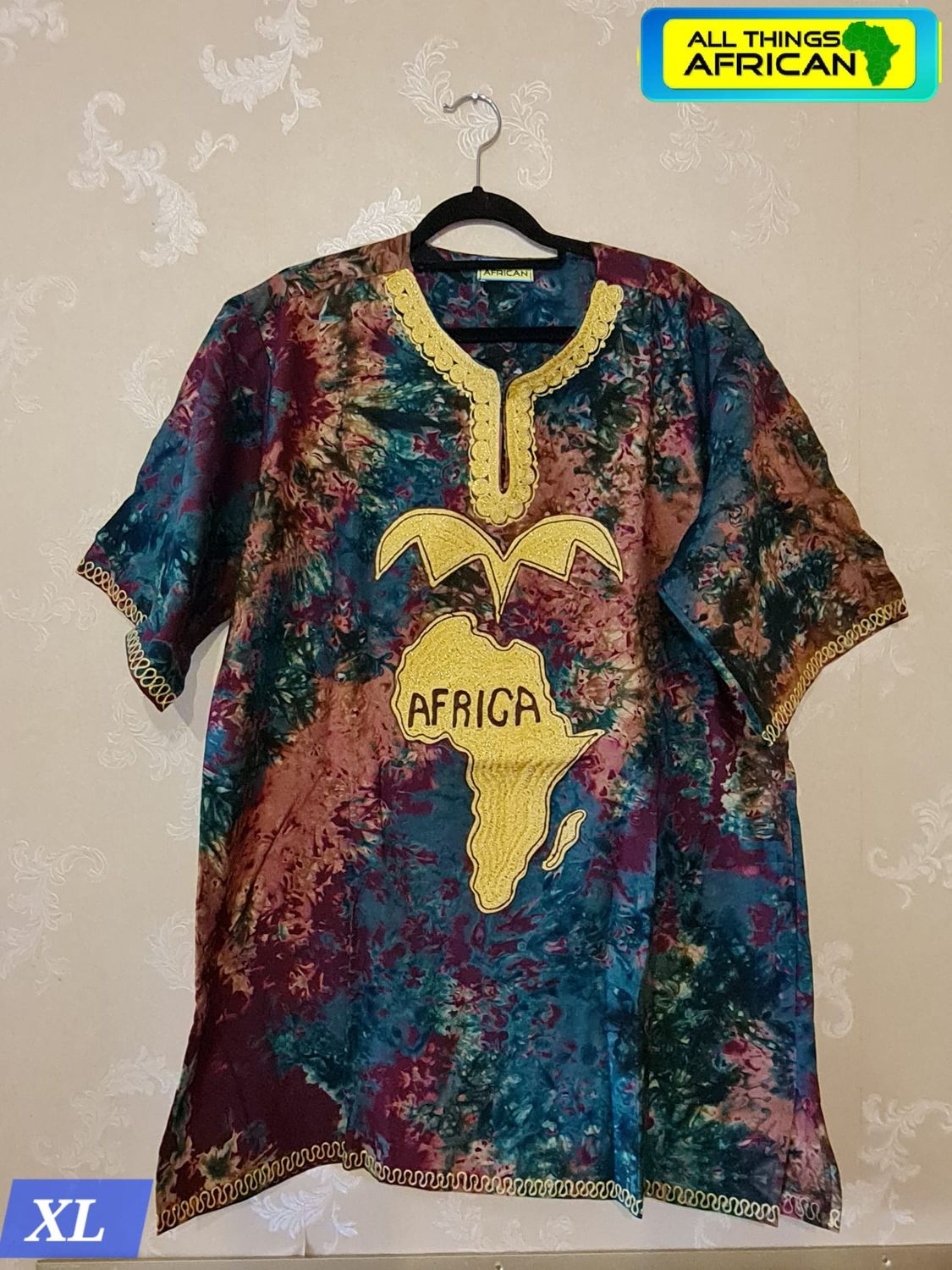 African Map Embroidery Shirt – PaT Design (XL) - Jali