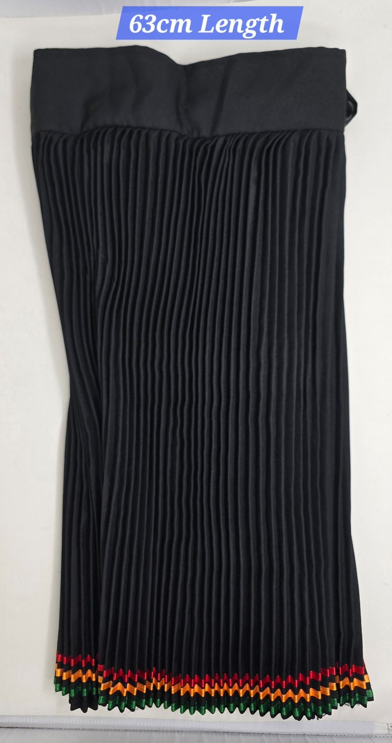 Traditional Zulu Skirt- Black- Wrapper round- Length 63cm - Masoka