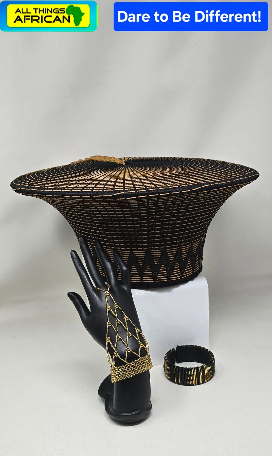 Dare to Be Different with Authentic African Fashion &amp; Art – All Things African - Gold and black - Isicholo