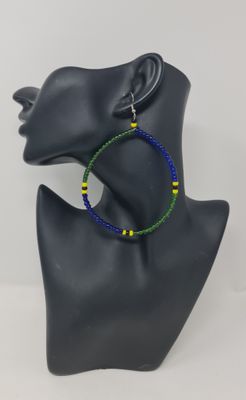 Hand Beaded Loop Earrings - Tanzania