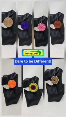 ✨ Handwoven African Spiral Statement Earrings – Bold • Colourful • Handmade- 6cm