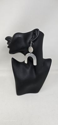 &quot;Warrior Spirit&quot; Handmade Tin Earrings – Tribal Elegance in Silver! - Fayi