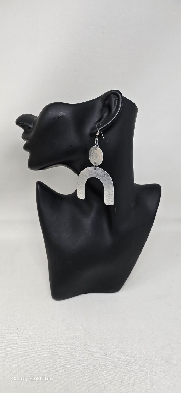 &quot;Warrior Spirit&quot; Handmade Tin Earrings – Tribal Elegance in Silver! - Fayi