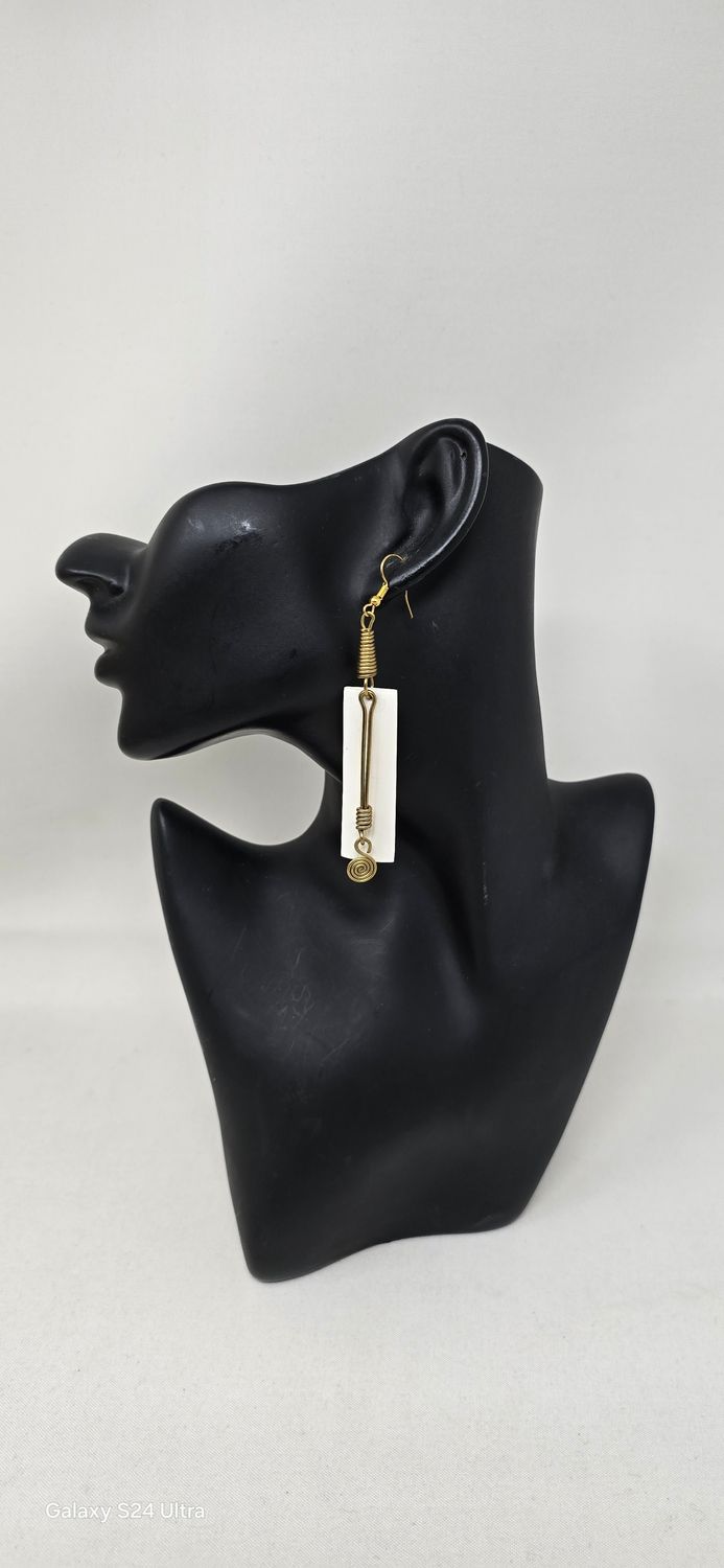 Hand made cow bone Earrings - Faharia