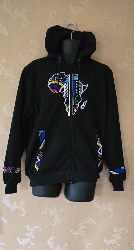 Map of Africa Hoodie - with Zip - black - Size Fit XL -  Japa