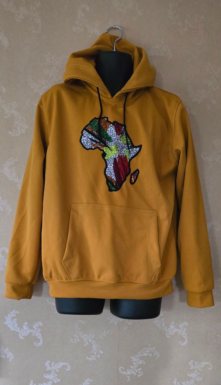 Unisex Gold African Print Hoodie – Luxury Winter Edition  - Nuru