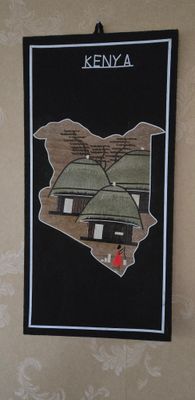 Handcrafted Banana Leaf Wall Art – Kenya Village Scene