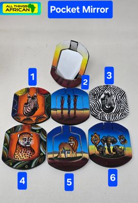 African Hand Painted Pocket Mirror