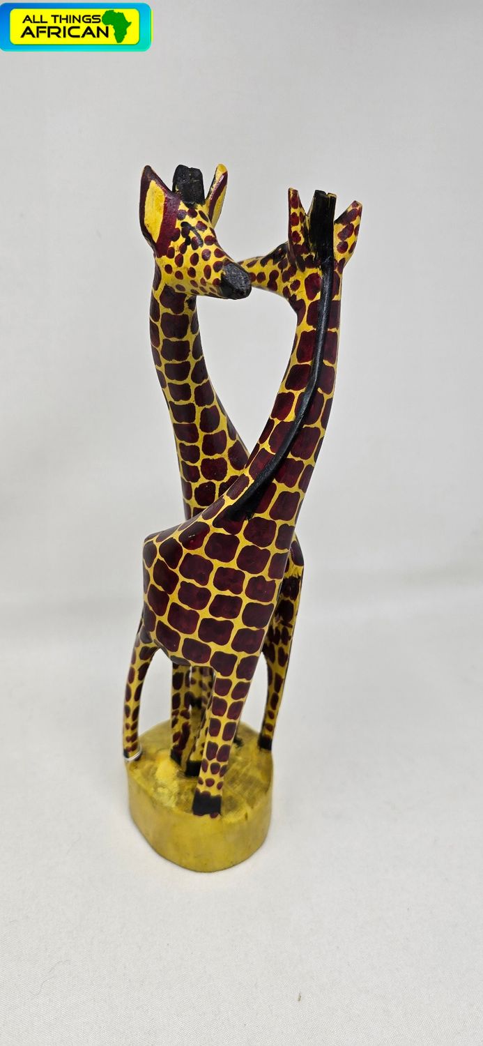 Handcrafted Intertwined Giraffes – 12&quot;/30cm | Unique African Décor &amp; Gift