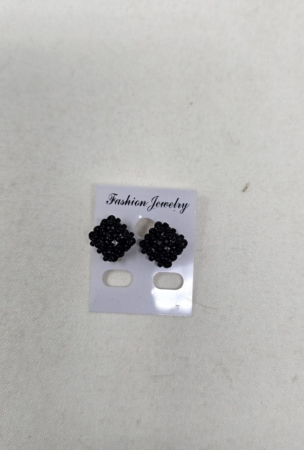 Handbeaded Stud Earrings  - Tilo - Black