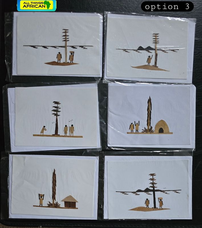 Authentic African Banana Bark Greeting Cards – Handmade in Tanzania | 6 for £10 + Free UK P&amp;P - Option 3
