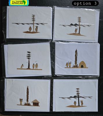 Authentic African Banana Bark Greeting Cards – Handmade in Tanzania | 6 for £10 + Free UK P&amp;P - Option 3
