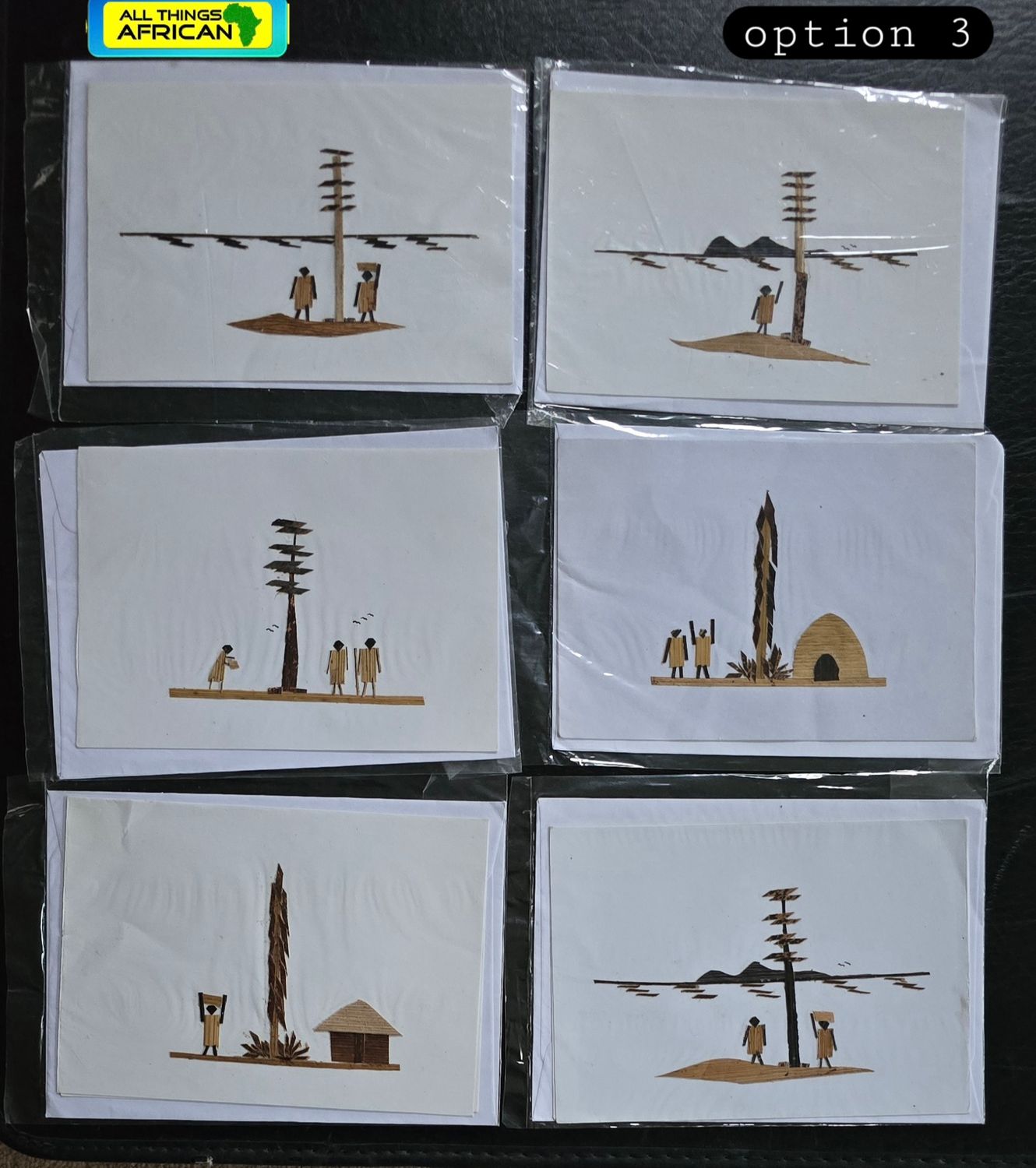 Authentic African Banana Bark Greeting Cards – Handmade in Tanzania | 6 for £10 + Free UK P&amp;P - Option 3