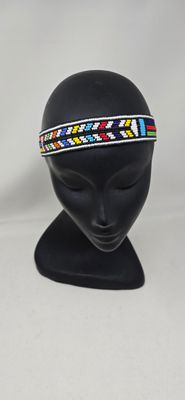 African Beaded Headress - Mix colours - Kabela