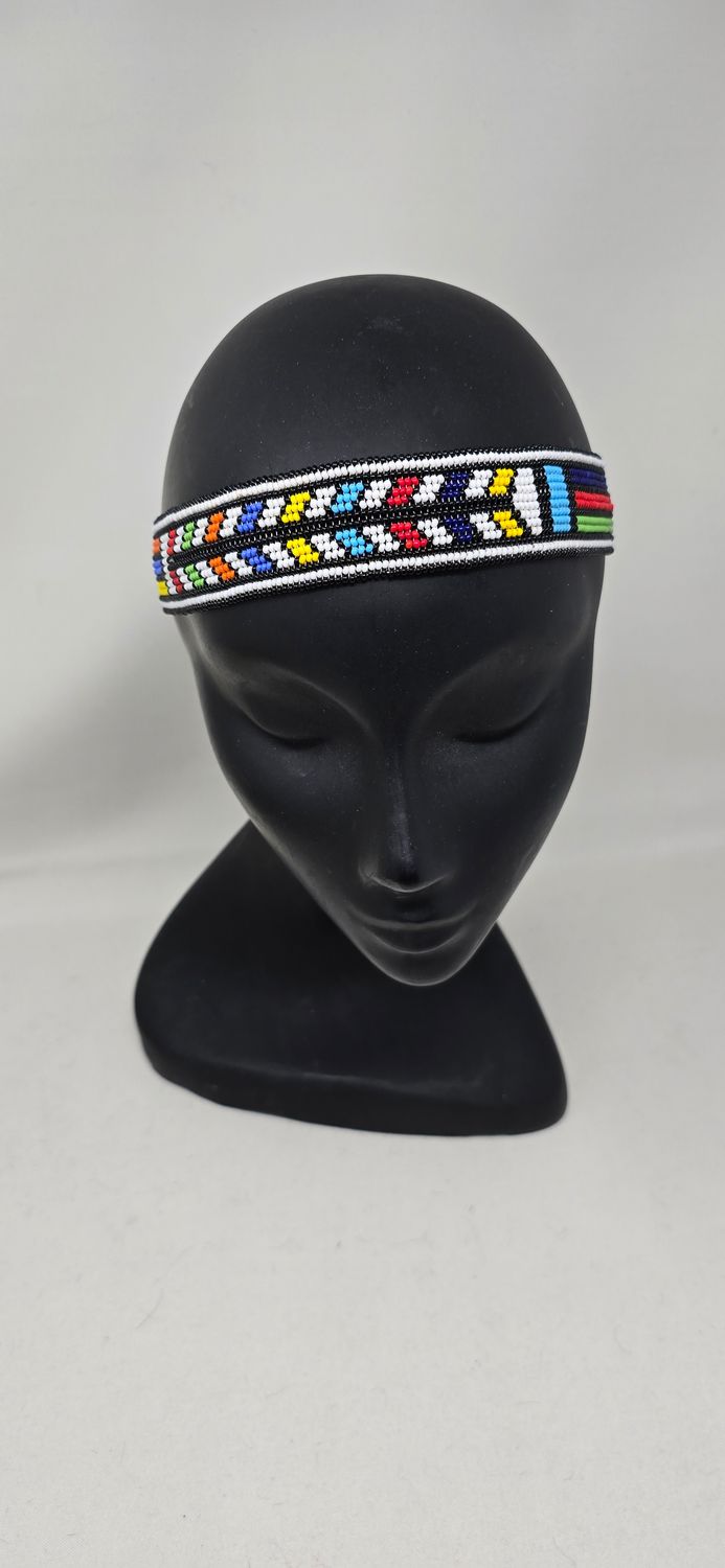 African Beaded Headress - Mix colours - Kabela