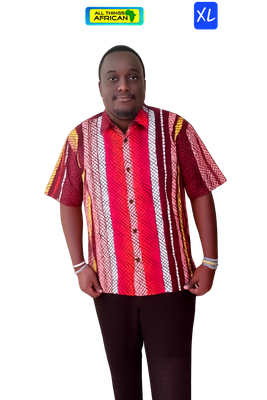 African Print Men's Shirt | Handmade African Fashion | Only XL Left | £35 Posted UK | All Things African - Kabewa