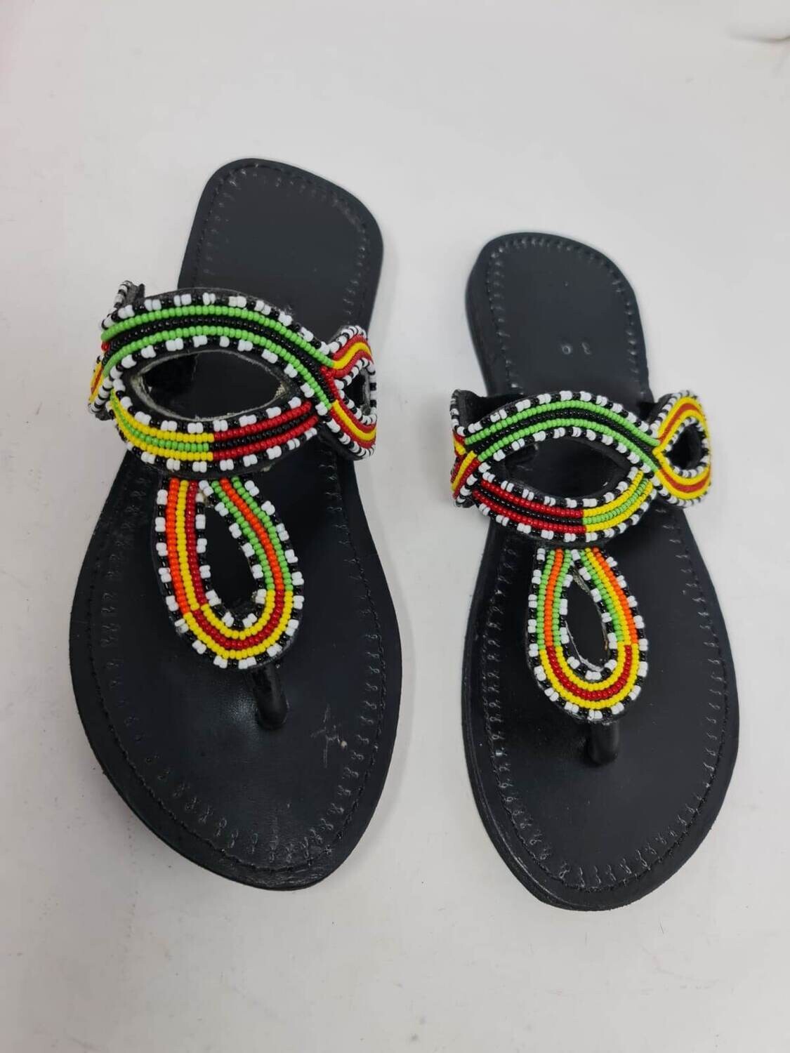 Beaded Leather Sandals