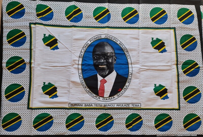 Kanga Collection Fabric -  "Tanzania" Magufuli -  Tanzania  Kanga fabric, leso Kenya,  khanga nzito and Swahili maneno