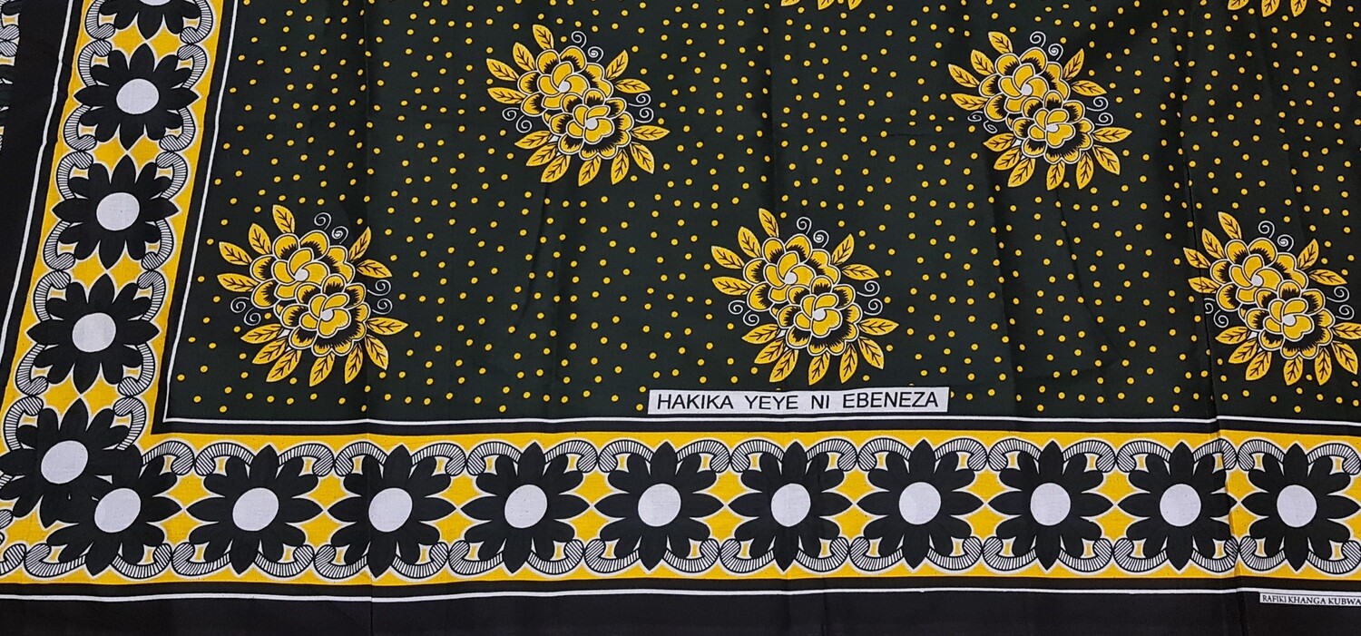 Kanga Collection Fabric -  "Hakika yeye ni Ebeneza"  Tanzania  Kanga fabric, leso Kenya,  khanga nzito and Swahili maneno