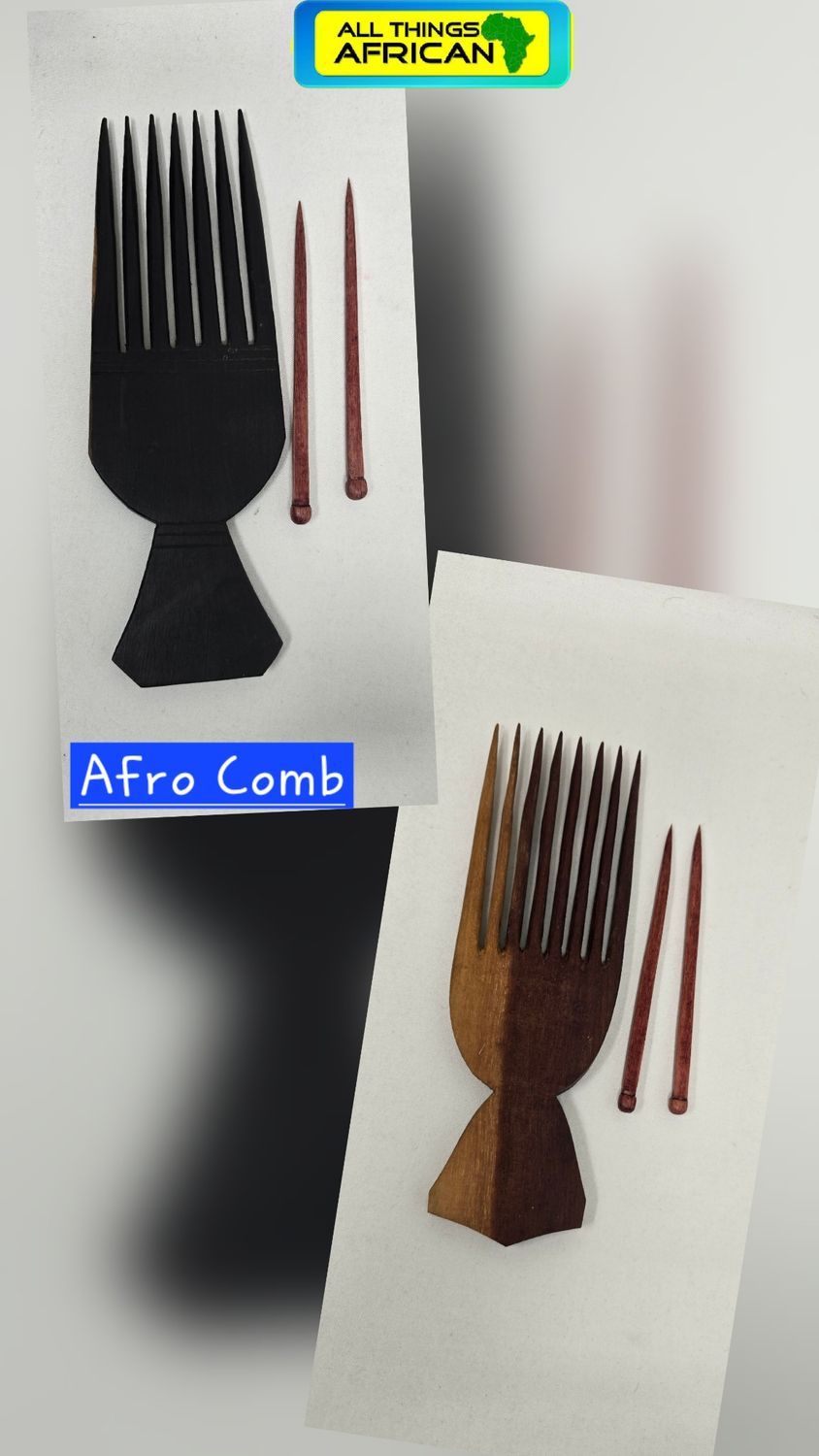 “Crown Your Roots 👑 Afro Comb &amp; Hair Pin Set – Power, Pride &amp; Style”