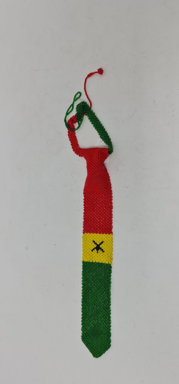 Ghana Heritage Beaded Tie – African Artisan Statement Piece 🇬🇭