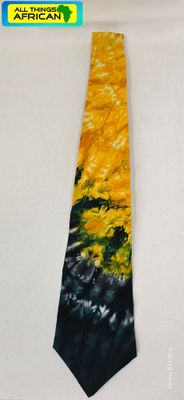Golden Sunset African Tie – Handmade Batik Statement Neckwear