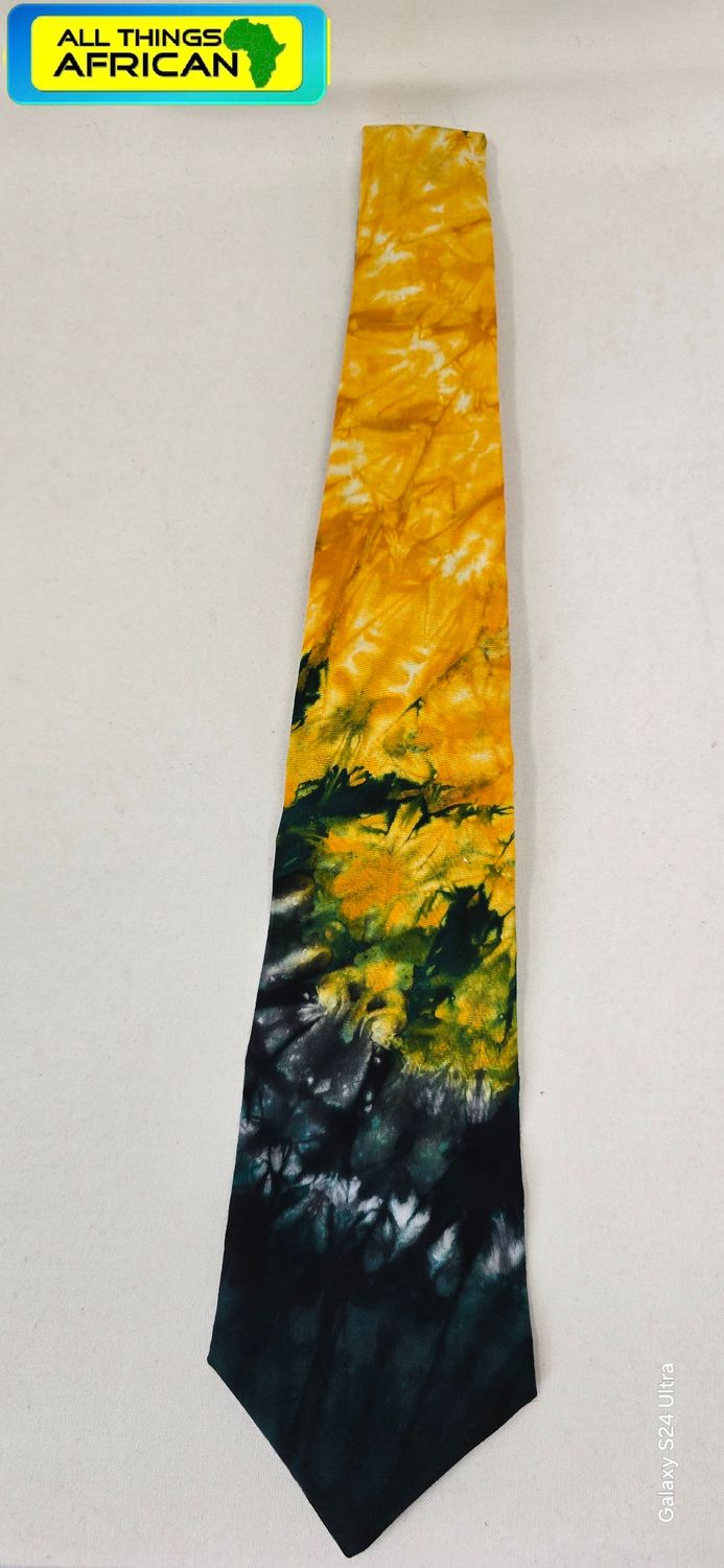 Golden Sunset African Tie – Handmade Batik Statement Neckwear