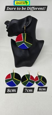 Bold South Africa Flag Statement Earrings – Handmade African Jewellery