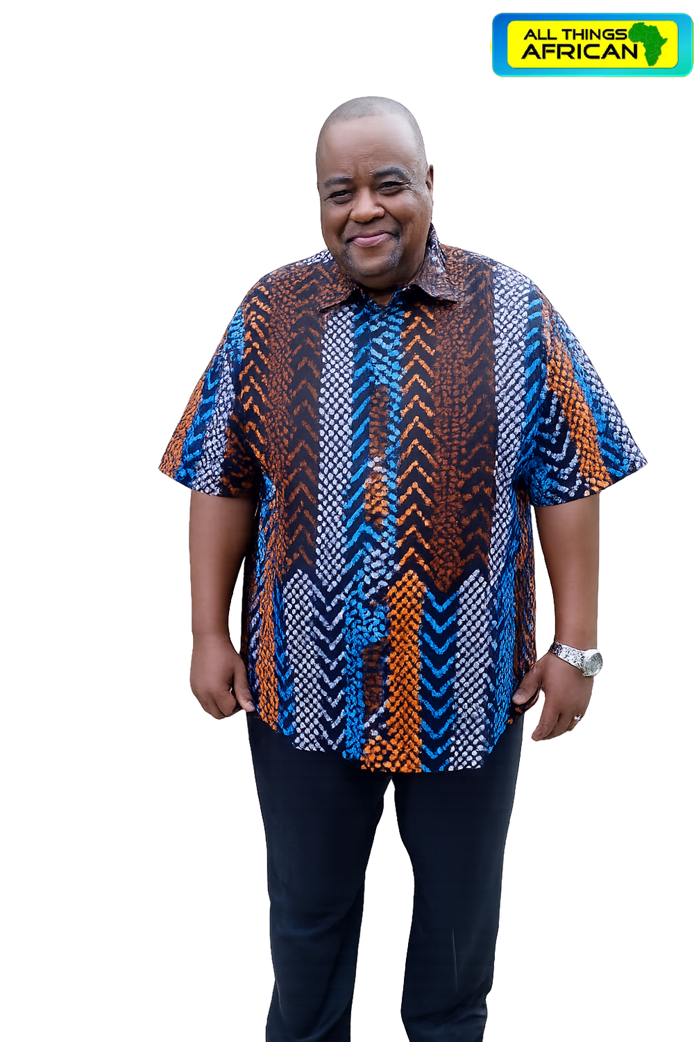 -Short Sleeve African Print Shirt – from £35 Sizes XL, 2XL &amp; 3XL - Mukari