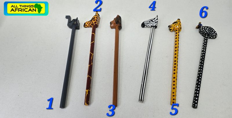 Hand-Painted African Animal Wooden Pencils ✏️🌍