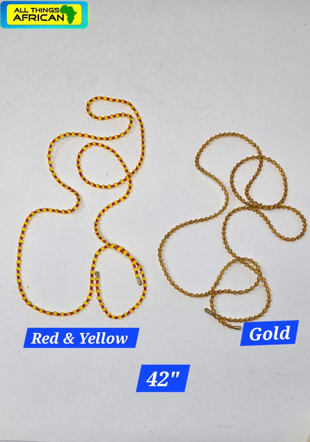 Handbeaded African Waist Beads - Size 42" / 107cm - Mosa