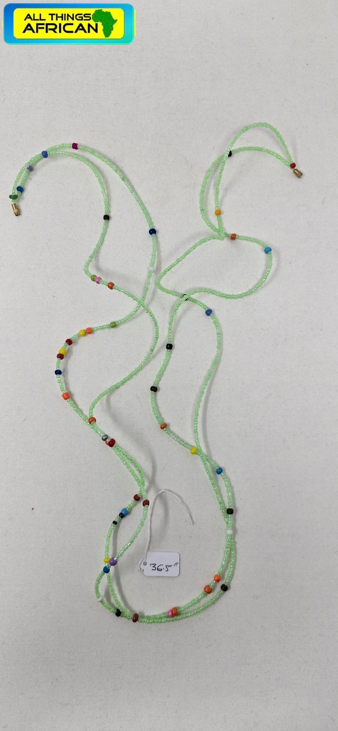 2 in 1 Handbeaded African Waist Beads - Size 36".5 / 92.5cm - Mbida
