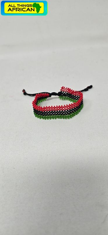 Adjustable Hand Beaded Bracelets - Pan Africa Colours