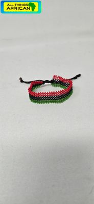 Adjustable Hand Beaded Bracelets - Pan Africa Colours