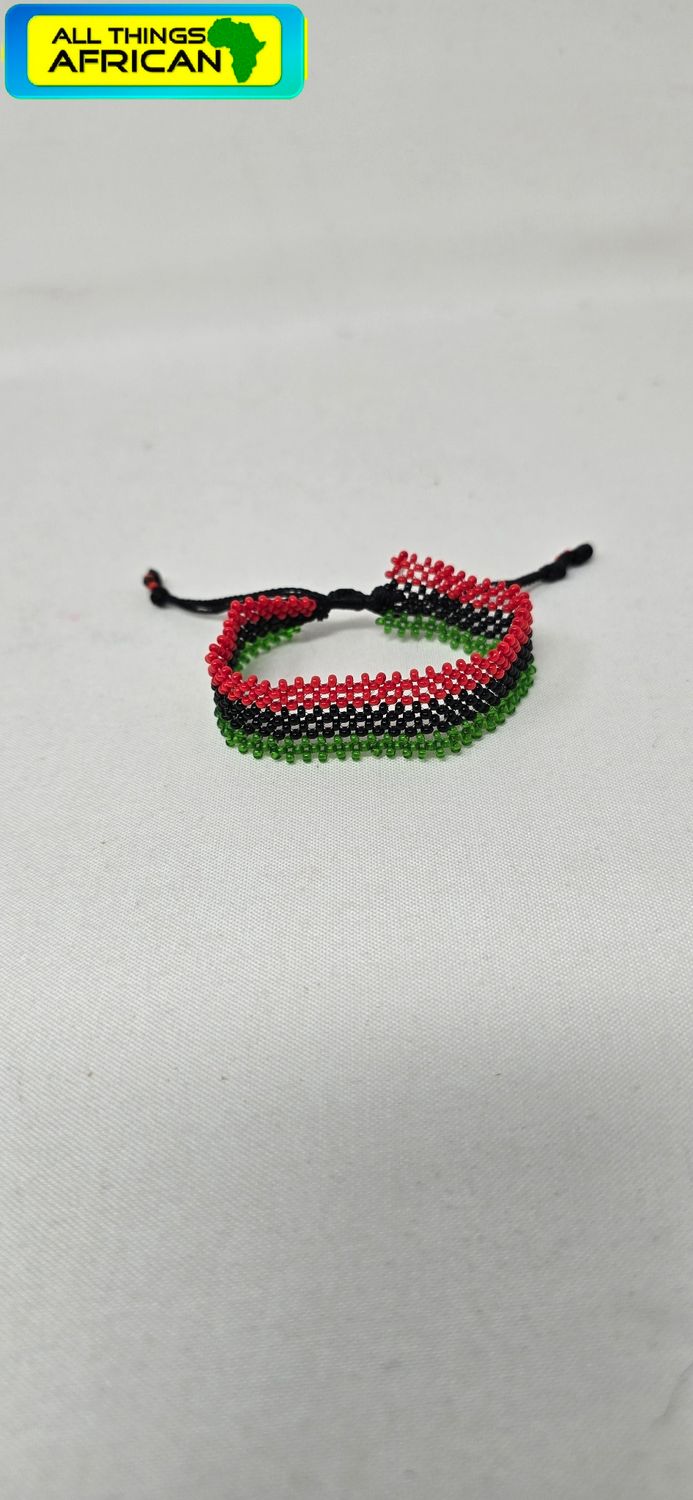 Adjustable Hand Beaded Bracelets - Pan Africa Colours