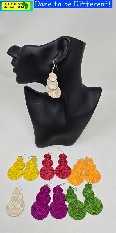 ✨ Handwoven African Spiral Statement Earrings – Bold • Colourful • Handmade -   🎁 Any 3 for £30 - Ngendo