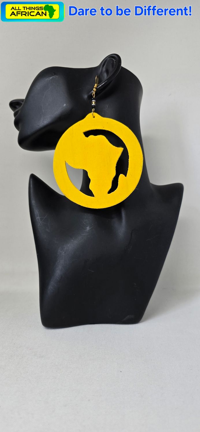 “Sunshine Africa: Handcrafted Yellow Statement Earrings (9cm)”
