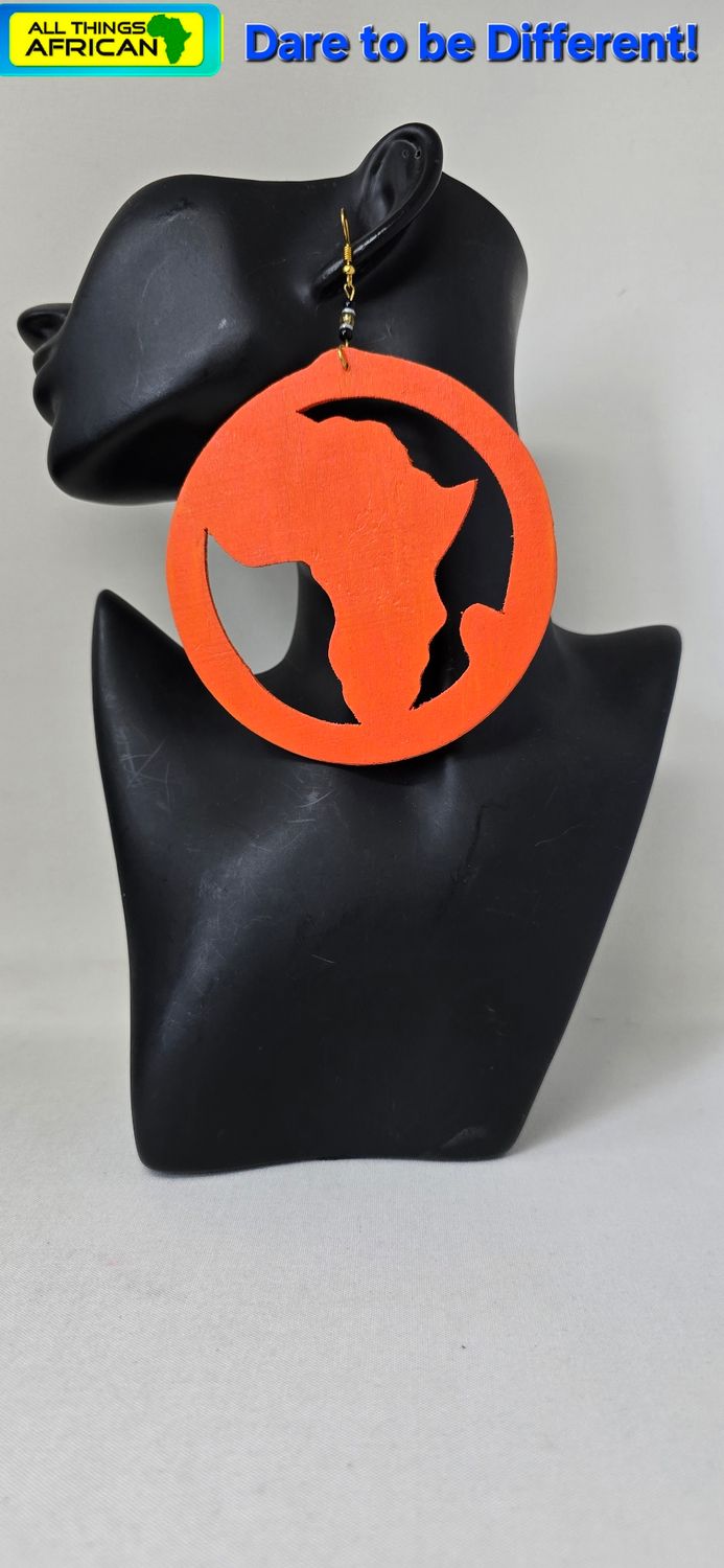 “Dare to Be Different: Handcrafted Africa Statement Earrings (10cm Power Piece)”