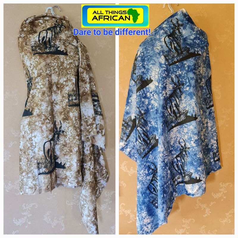 Impala Print Handmade African Tie and Dye Fabric 100% Cotton - Mawingu