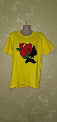 African Print T-Shirt  - Yellow - Size Medium - Mwanahawa
