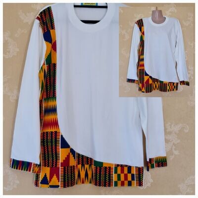 Long Sleeve T-Shirt - White Mix - Size Large and XL